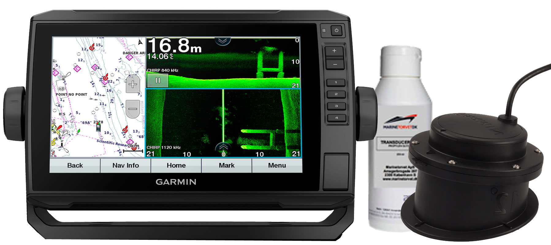 Garmin echoMAP UHD 92sv med GT15M-IH transducer