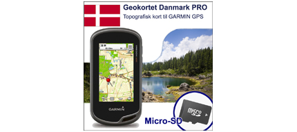 Geokortet Danmark PRO til Garmin GPS p micro-sd