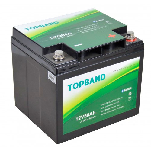 Topband Lithium batteri 12V 50AH BLUETOOTH