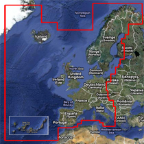 Geokortet Europa dkningsomrde