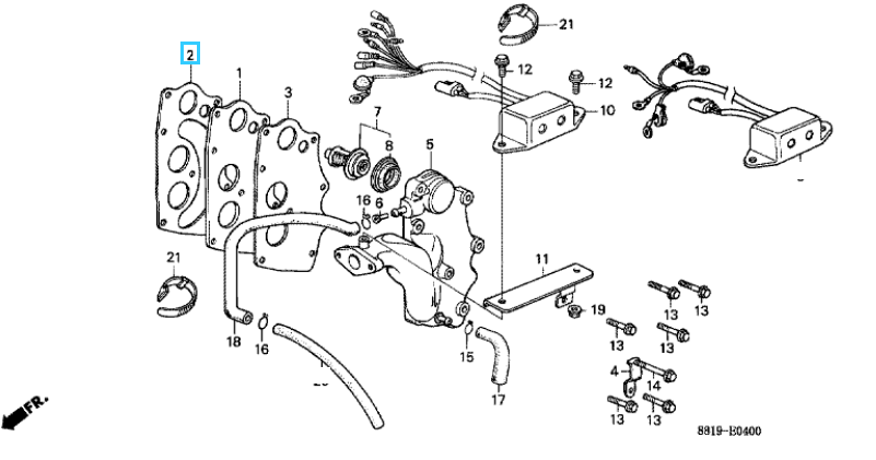 Honda GASKET, EX. CHAMBER 12516-881-003