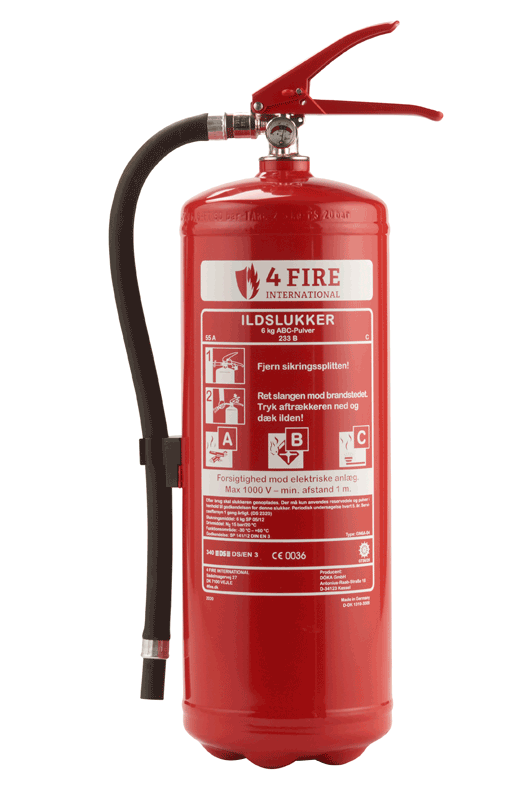 4Fire pulverslukker 6 kg. (brand- og ildslukker)