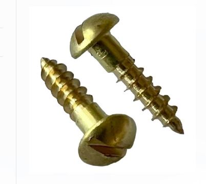 Tr�skrue messing m/lige k�rv (panhoved)2x10mm