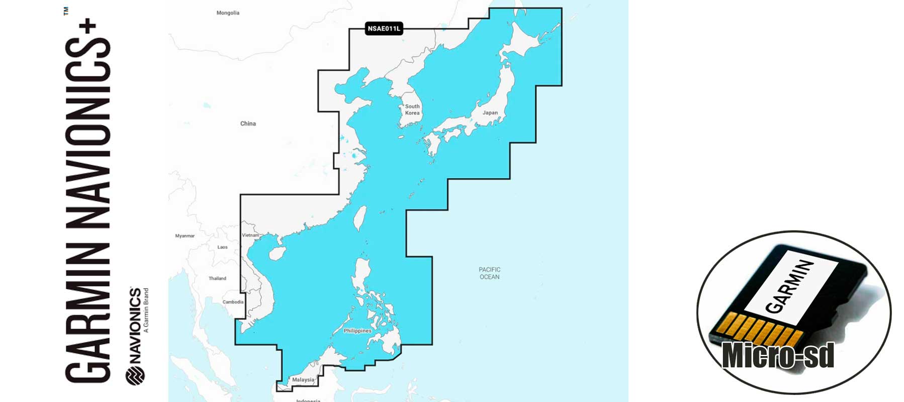 Garmin Navionics+ NSAE011L, China Sea & Japan