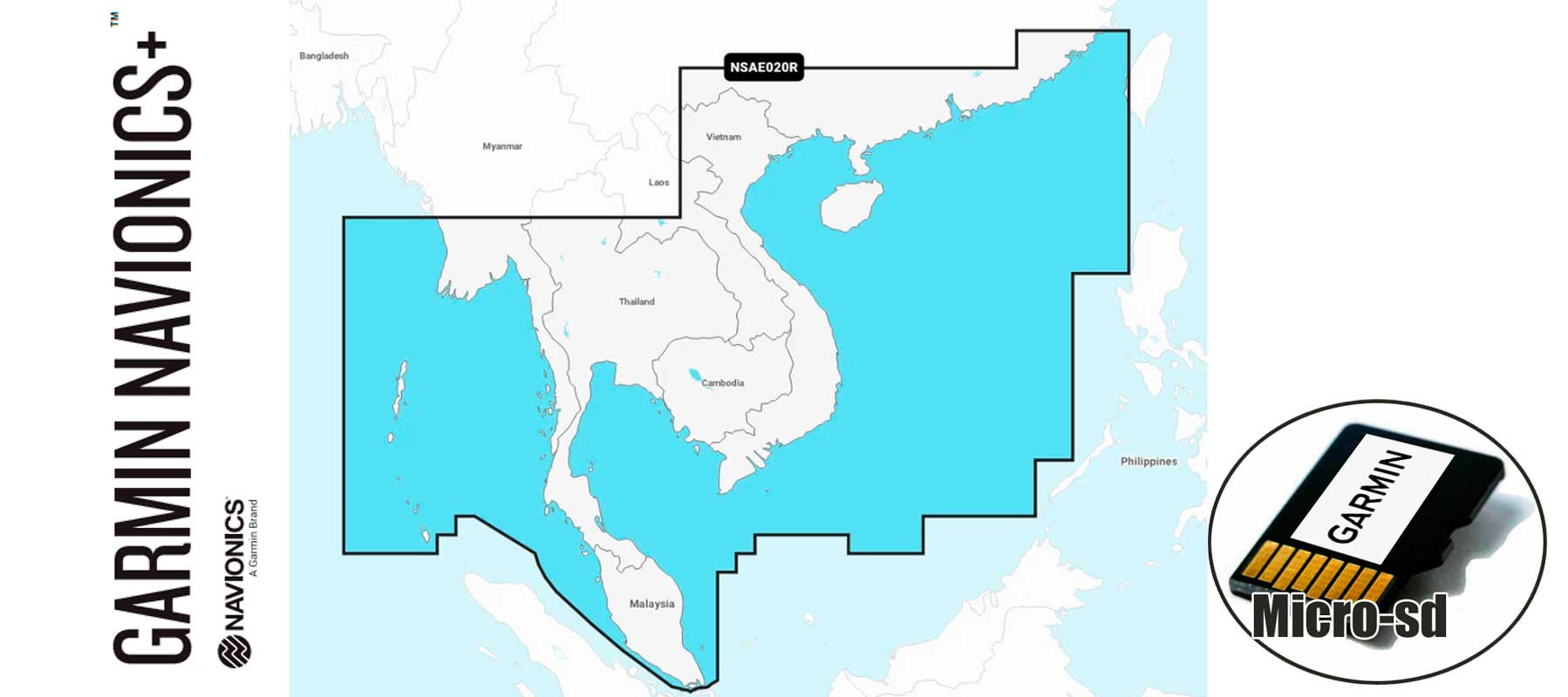 Garmin Navionics+ NSAE020R, South China Andaman S.