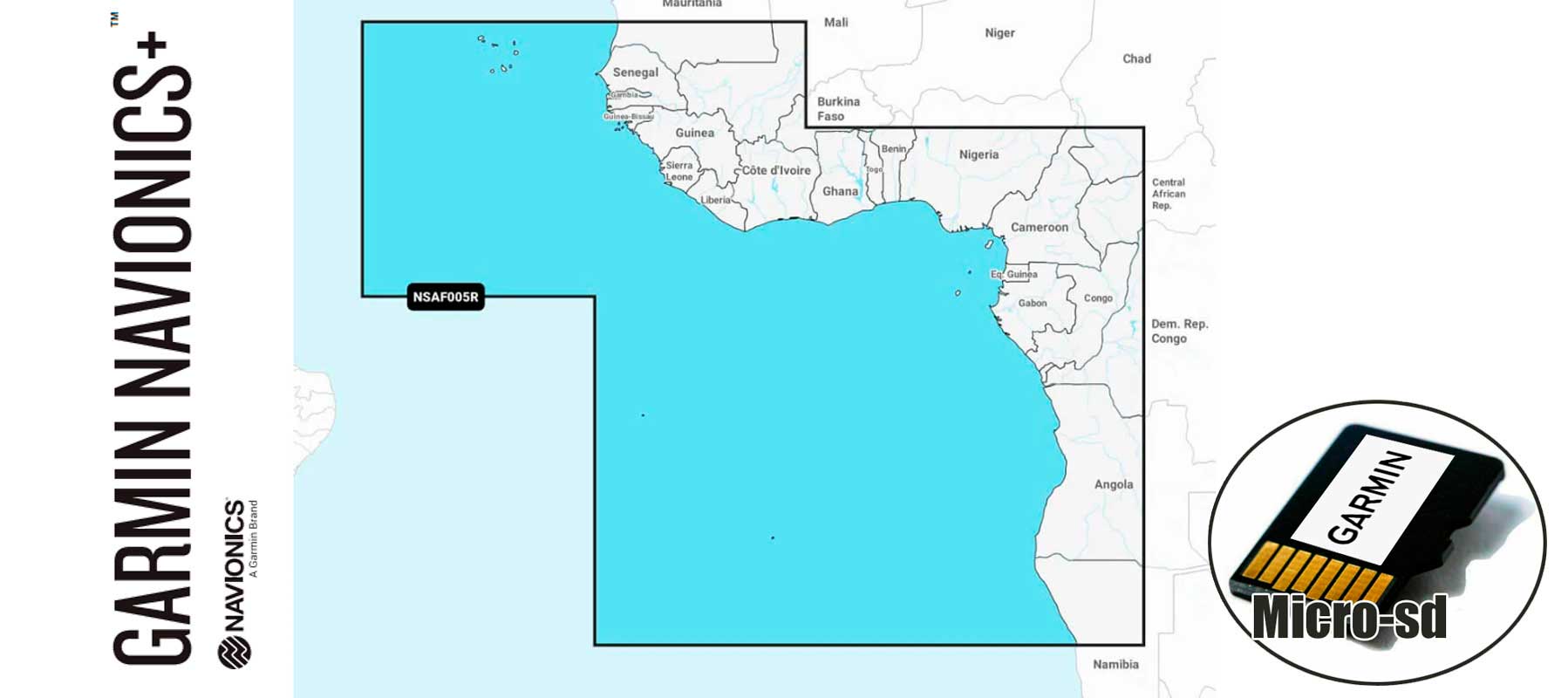 Garmin Navionics+ NSAF005R, Africa, West