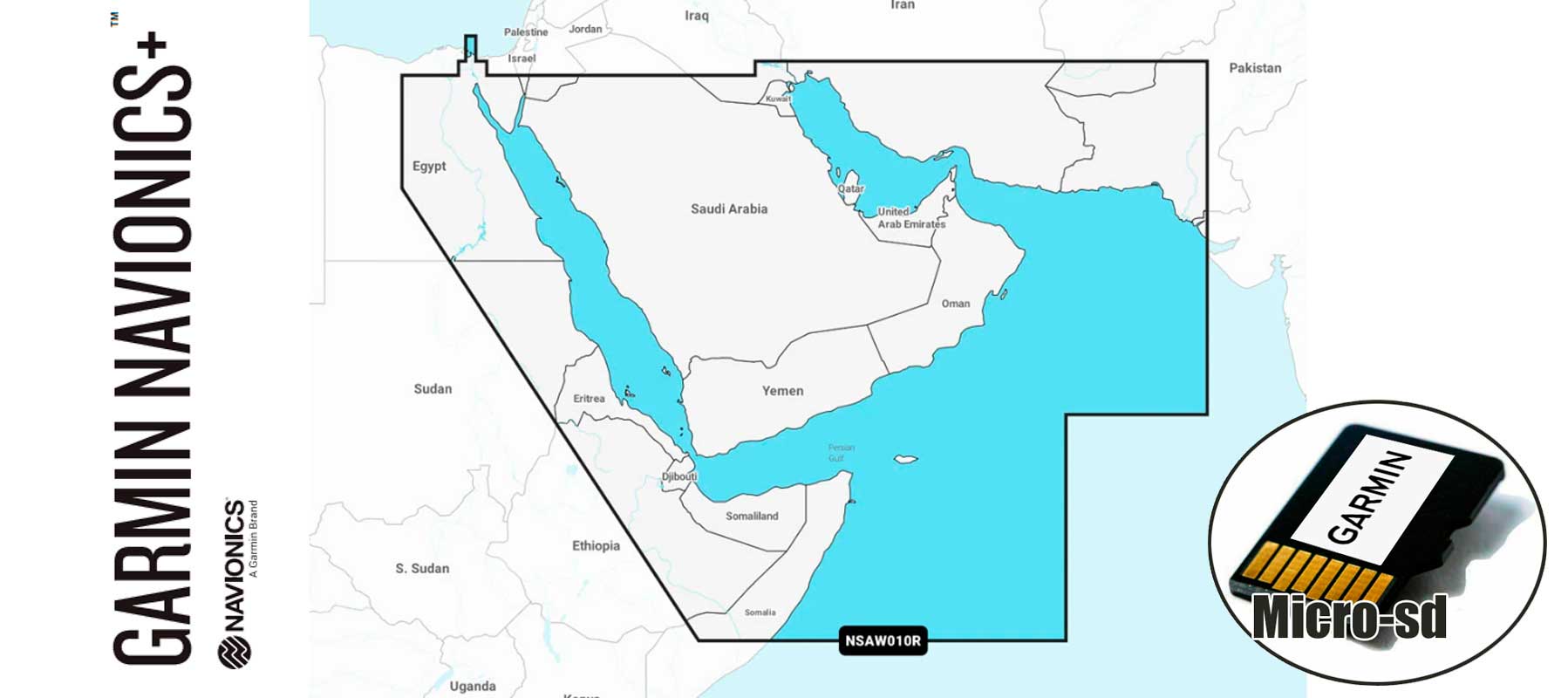 Garmin Navionics+ NSAW010R, The Gulf & Red Sea