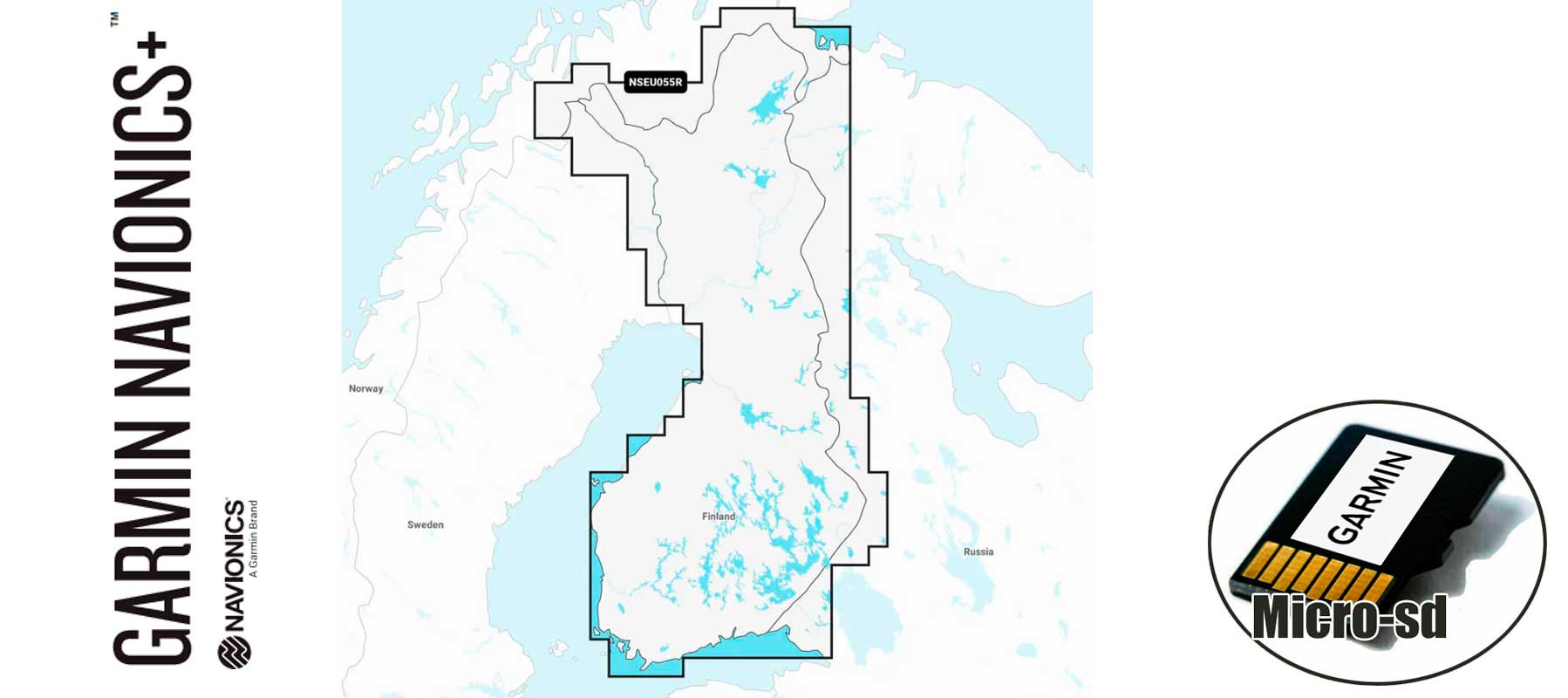 Garmin Navionics+ NSEU055R, Finland, Lakes Rivers