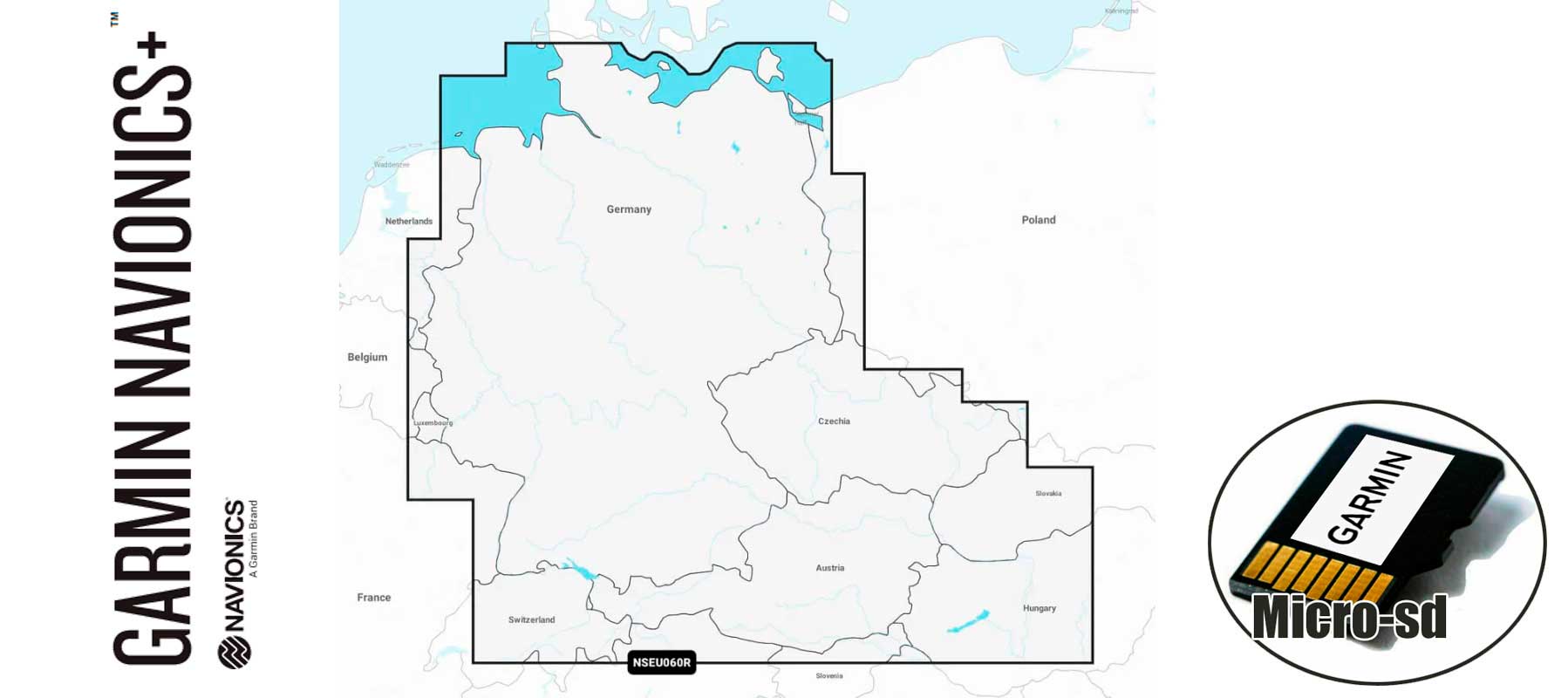 Garmin Navionics+ NSEU060R, Germany, Lakes & River