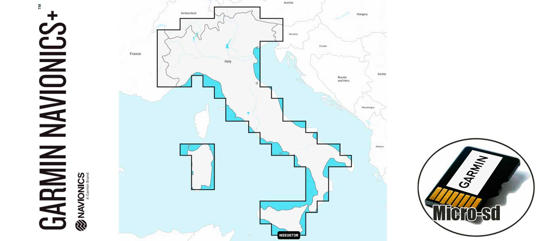 Garmin Navionics+ NSEU073R, Italy, Lakes & Rivers