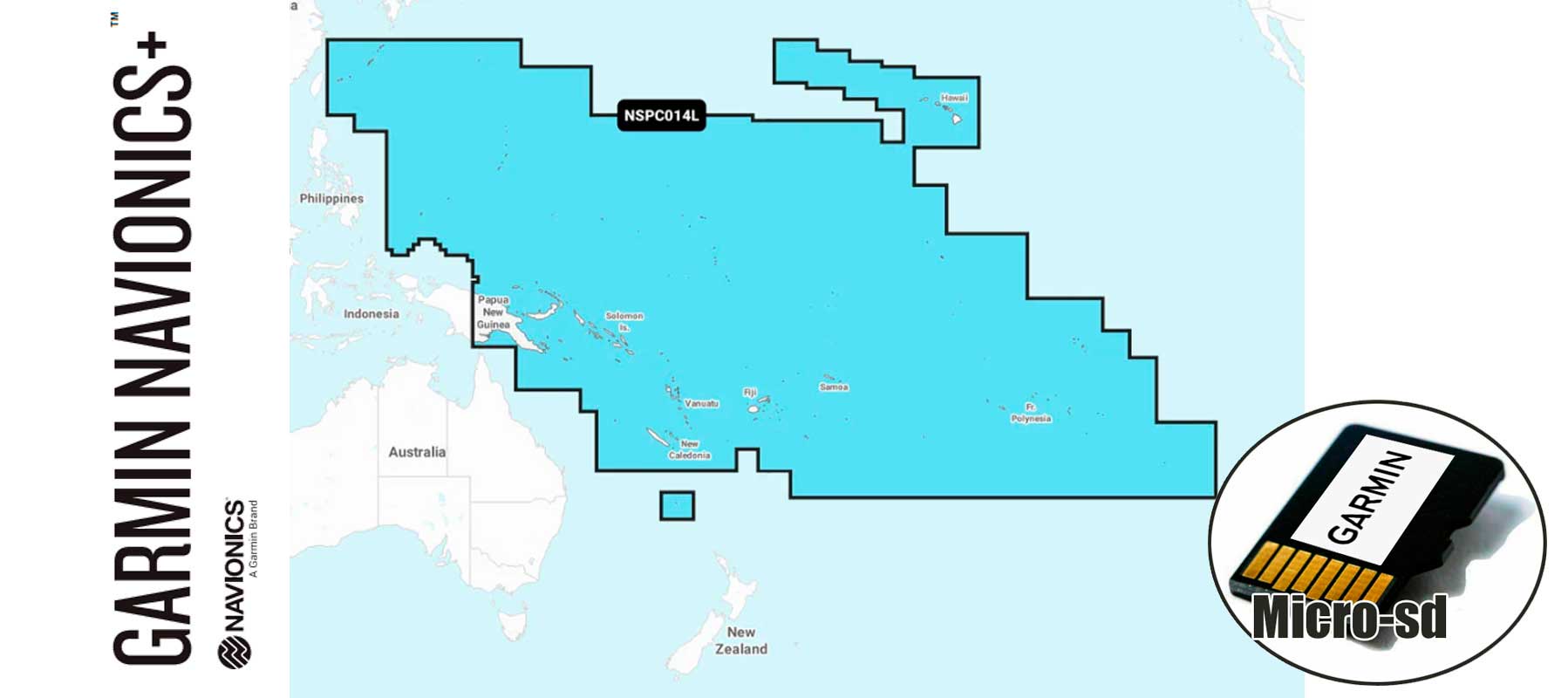 Garmin Navionics+ NSPC014L, Pacific Islands
