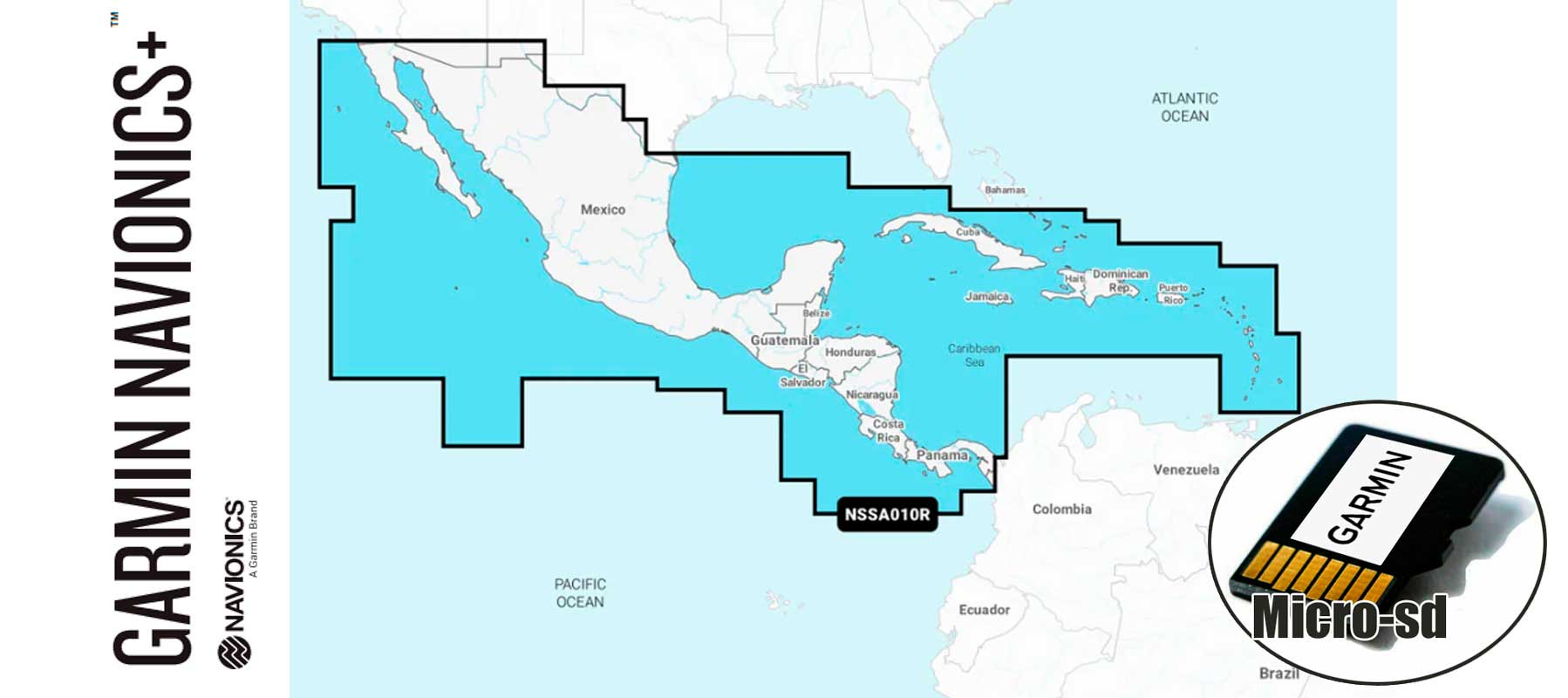 Garmin Navionics+ NSSA010R, Central America & Cari