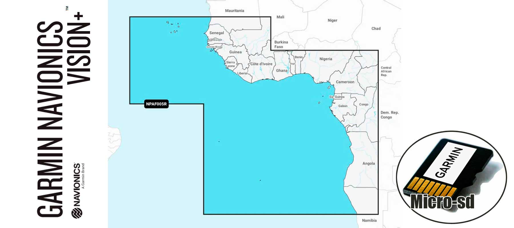 Garmin Navionics Vision+ NVAF005R, Africa, west