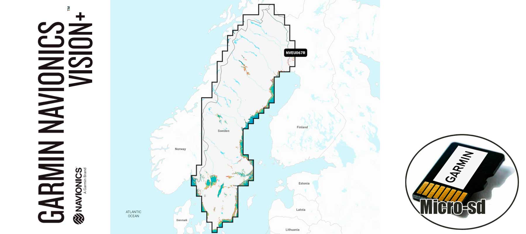 Garmin Navionics Vision+ NVEU067R, Sweden,Lakes R.