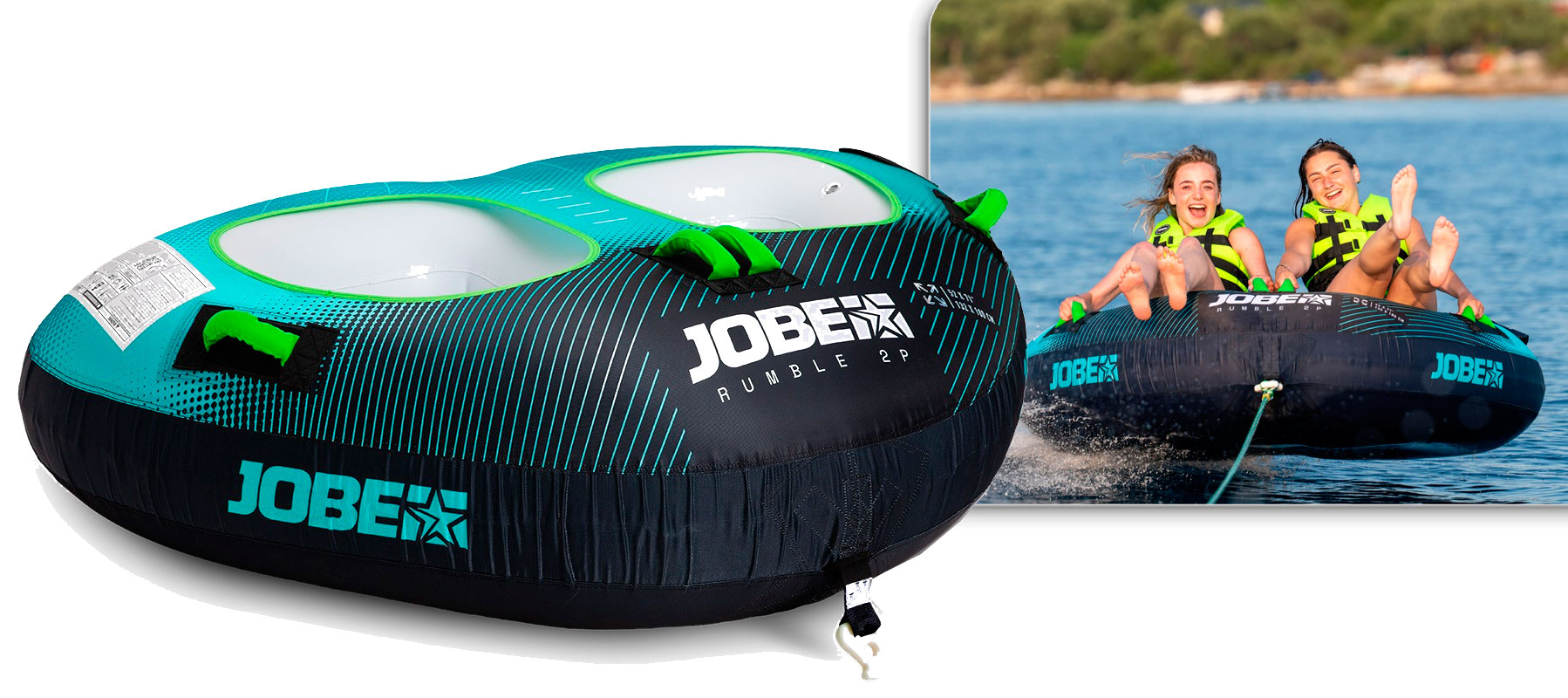 Jobe Rumble Towable tube 2 personer Bl�gr�n