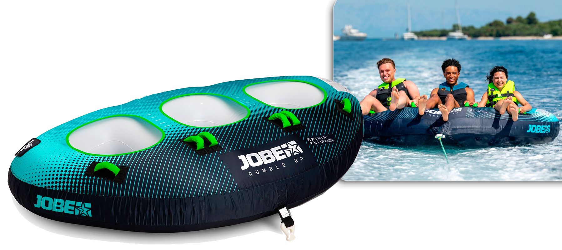 Jobe Rumble Towable tube 3 personer Bl�gr�n