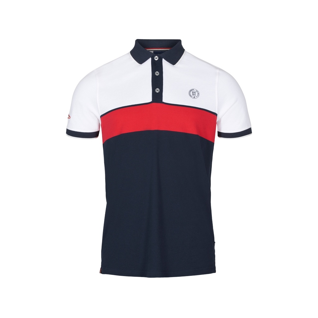 Key West Alban Herre Polo White/Red/Navy Str. M