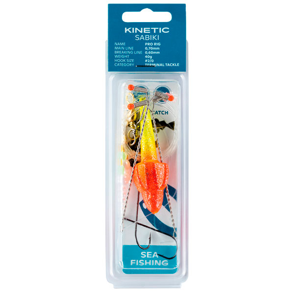 Kinetic sabiki pro fladfisk 40g gul/rd