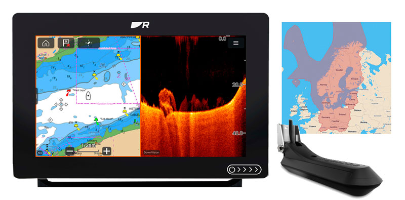 Raymarine Axiom+ 12 RV med s�kort og RV-100