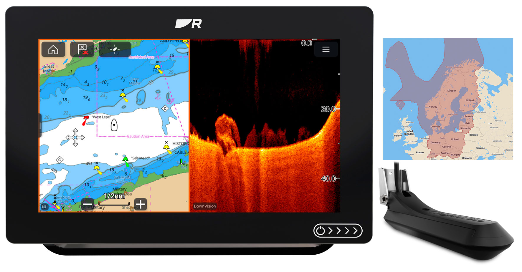 Raymarine Axiom+ 9 RV med s�kort og RV-100