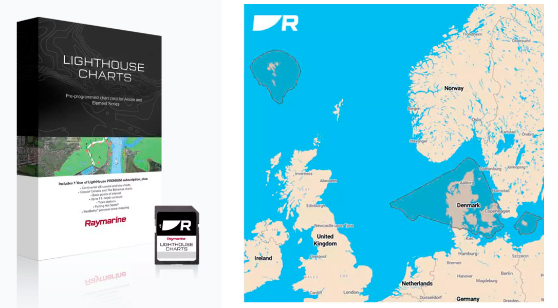 Raymarine Lighthouse s�kort Danmark