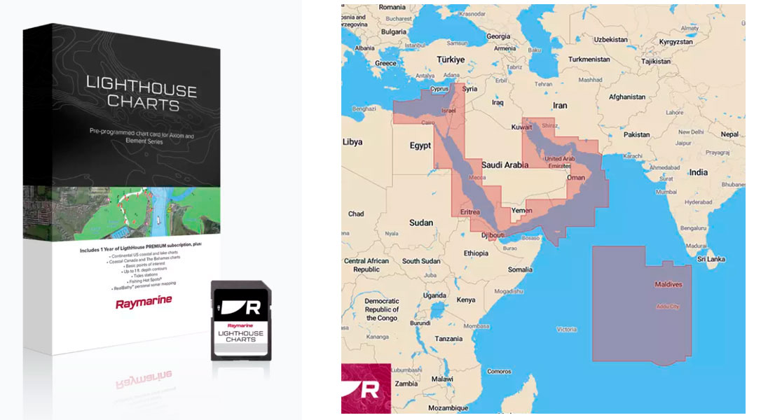 Raymarine Lighthouse s�kort Det r�de Hav-Golf Gen2