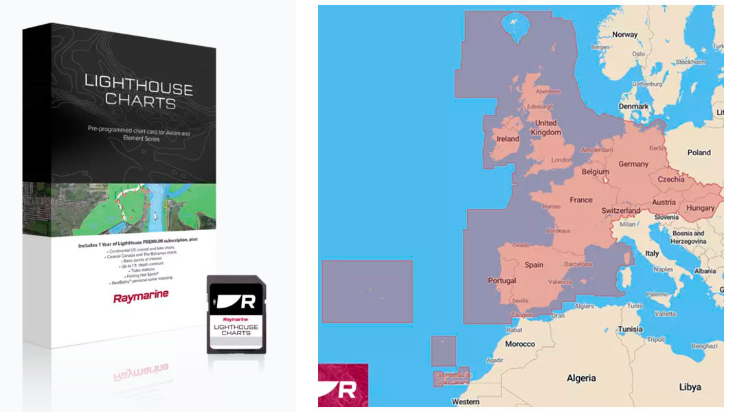 Raymarine Lighthouse s�kort Vest-Europa Gen2