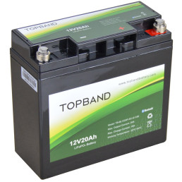 Topband Lithium batteri 12V 20AH BLUETOOTH