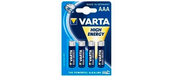 4 stk. Varta High Energy batterier AAA 1,5V