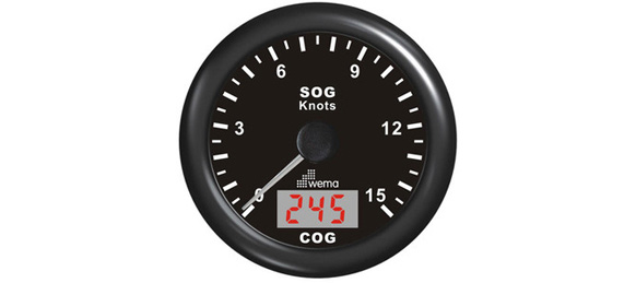 WEMA Blackline GPS Speedometer 15 kn STD SS