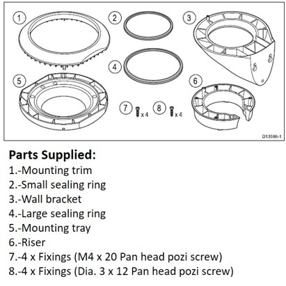 Raymarine EV1/GPS/MicroTalk monterings kit