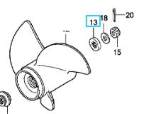 Honda BF50 afstandsstykke 10mm