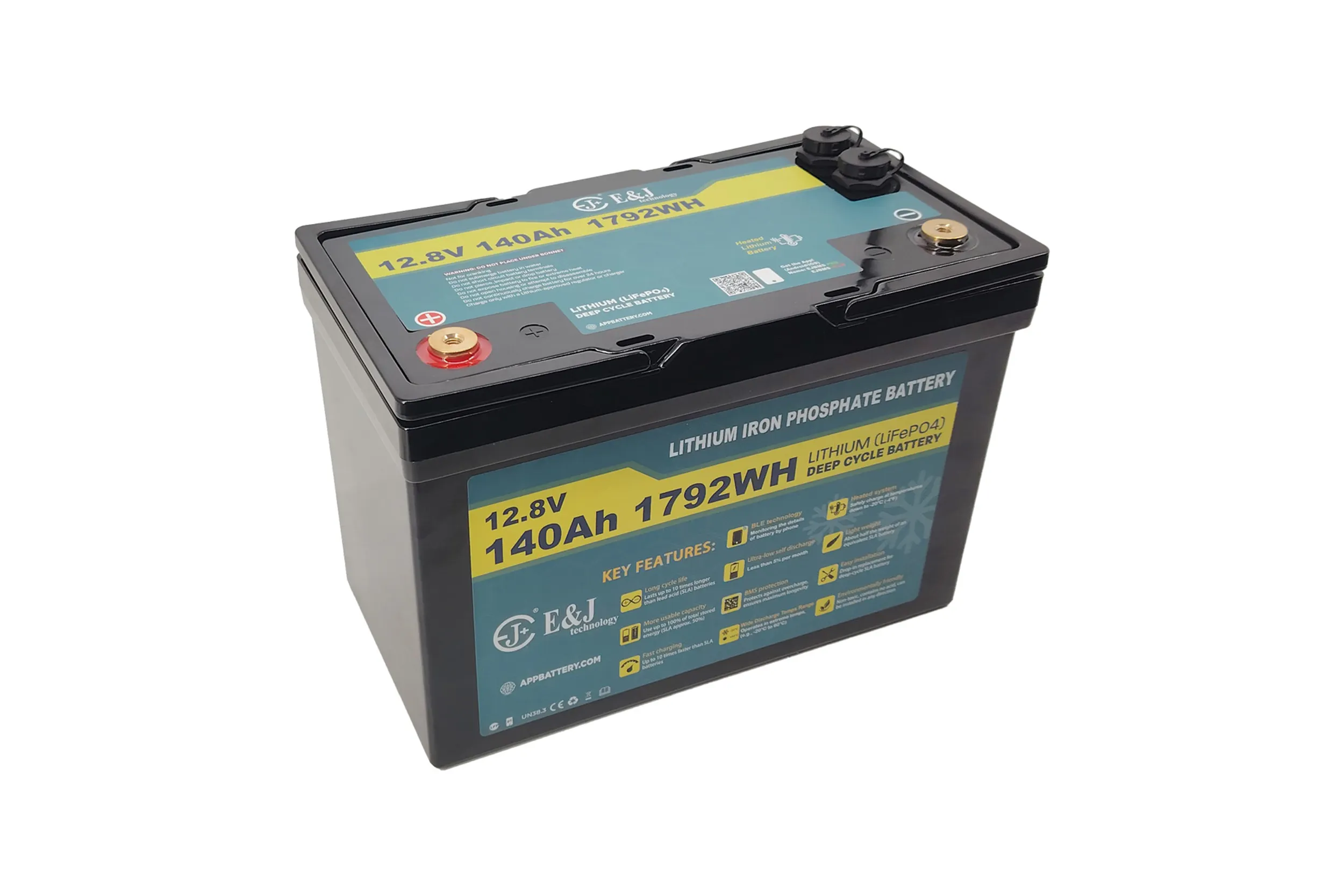 E&J Lithium 12V 140AH BT, HEAT & VE.CAN