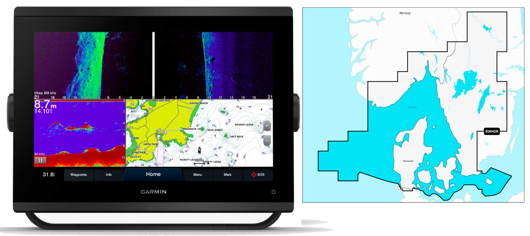 Garmin GPSmap 1223xsv med NSEU042R skort