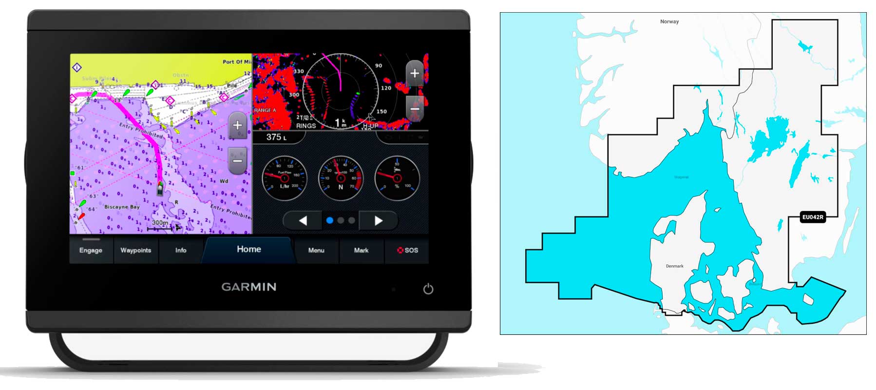 Garmin GPSmap 723 med NSEU042R skort