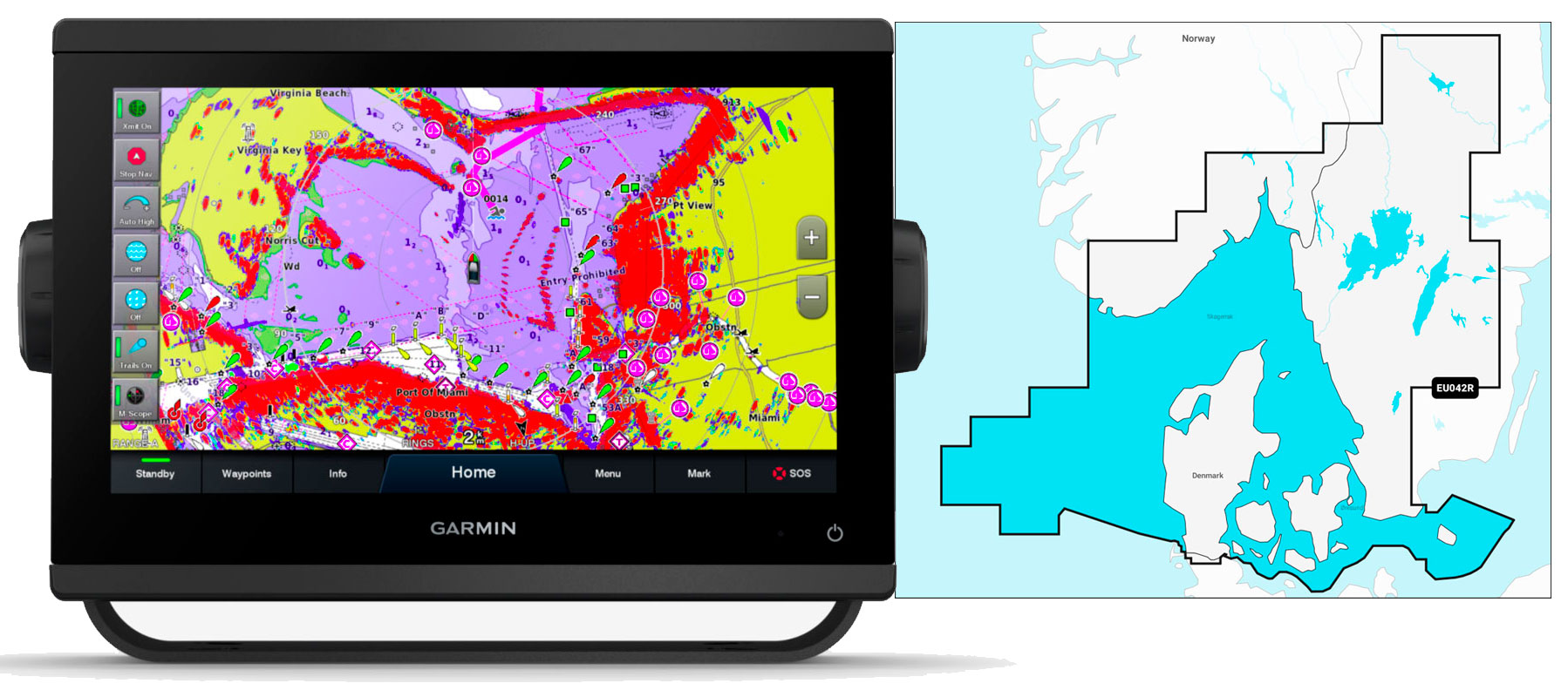 Garmin GPSmap 923 med NSEU042R søkort - bådudstyr til Marinetorvet