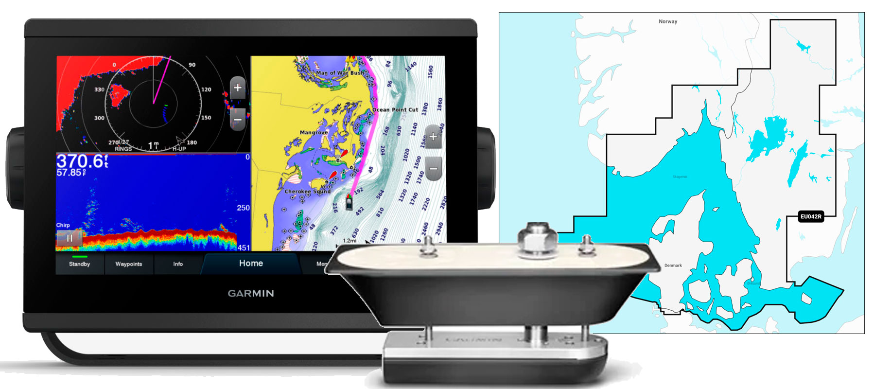 Garmin GPSmap 923xsv, GT51M-TH og NSEU042R