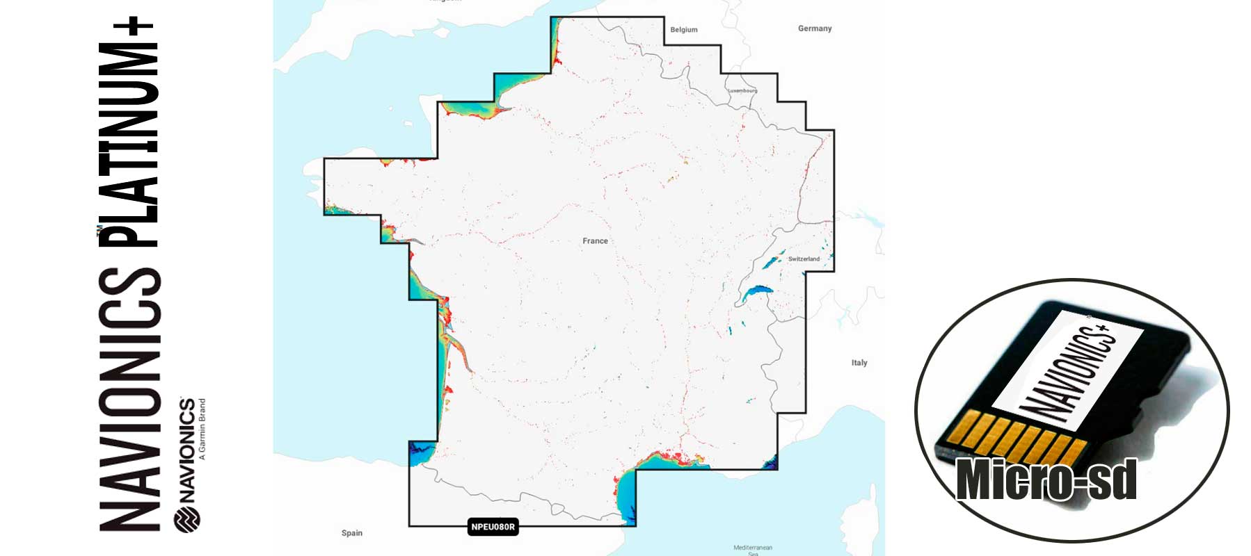 Navionics Platinum+ NPEU080R, France, Lakes River