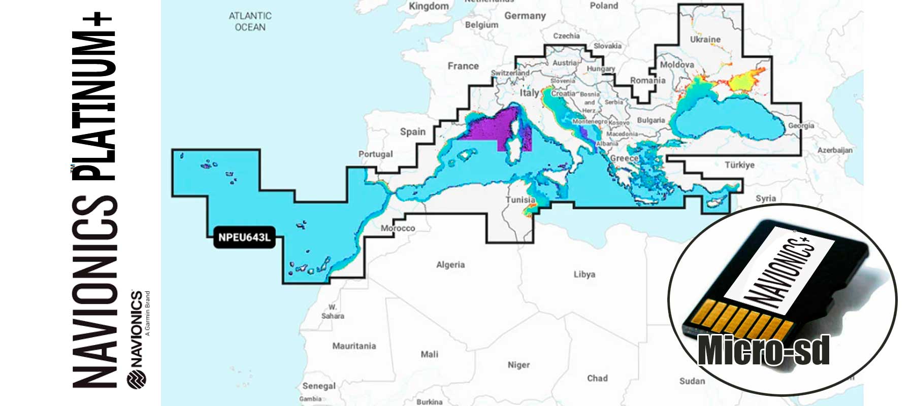 Navionics Platinum+ NPEU643L, Mediterranean B Sea