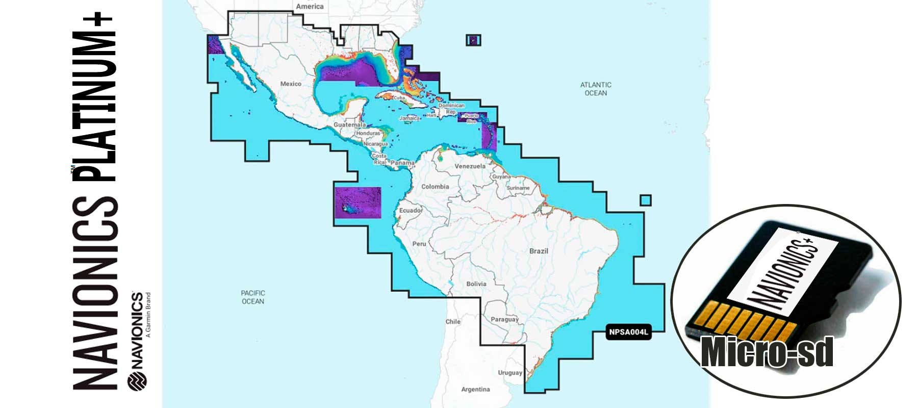 Navionics Platinum+ NPSA004L, Mexico to Brazil