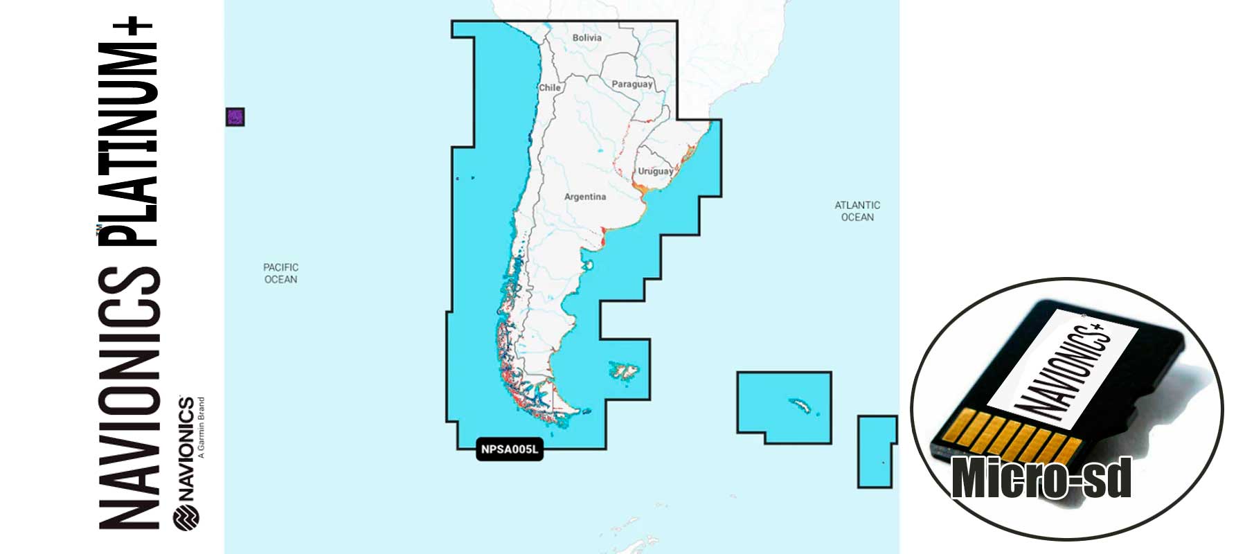 Navionics Platinum+ NPSA005L, Chile, Argentina