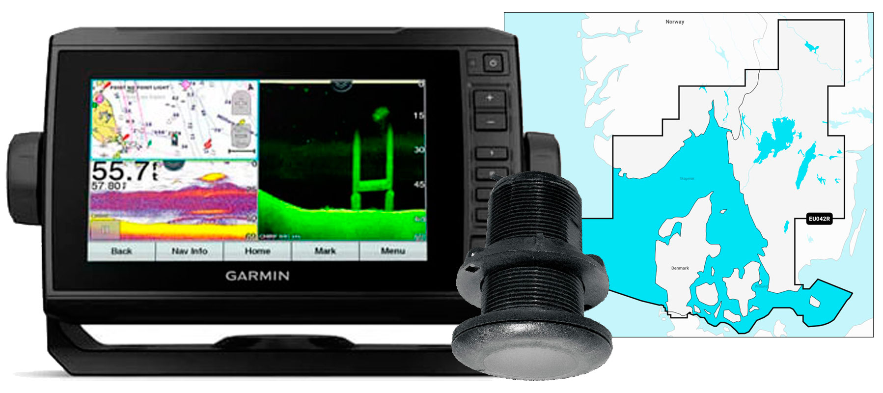 Garmin echoMAP UHD 72cv med P319 og NSEU042R