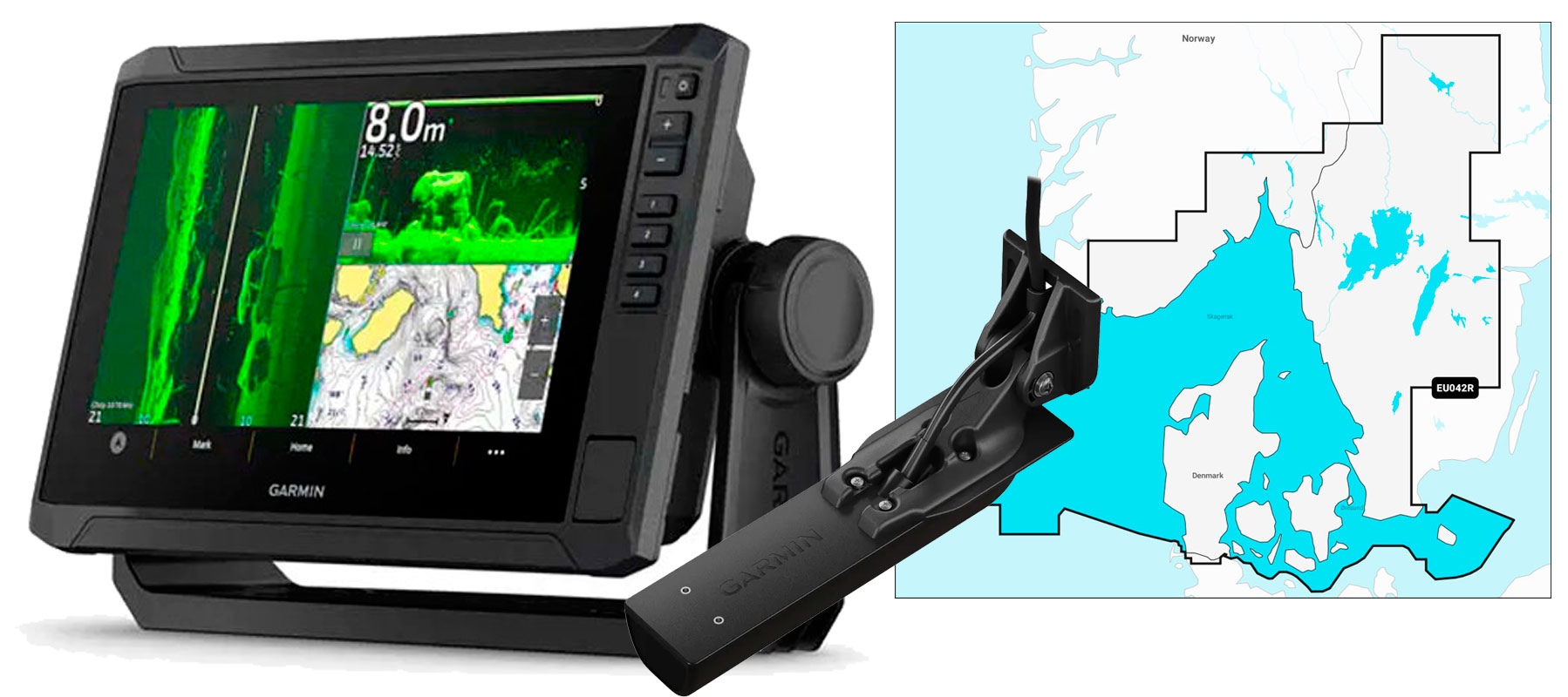 Garmin echoMAP UHD2 92sv, GT56UHD-TM og NSEU042R