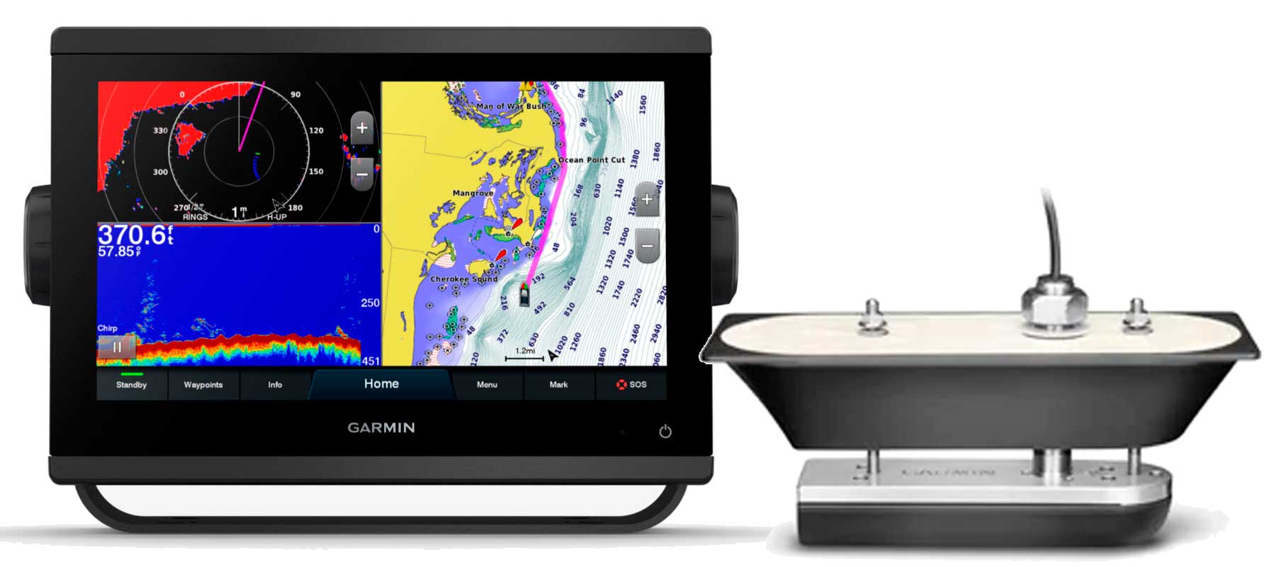 Garmin GPSmap 923xsv med GT51M-TH transducer