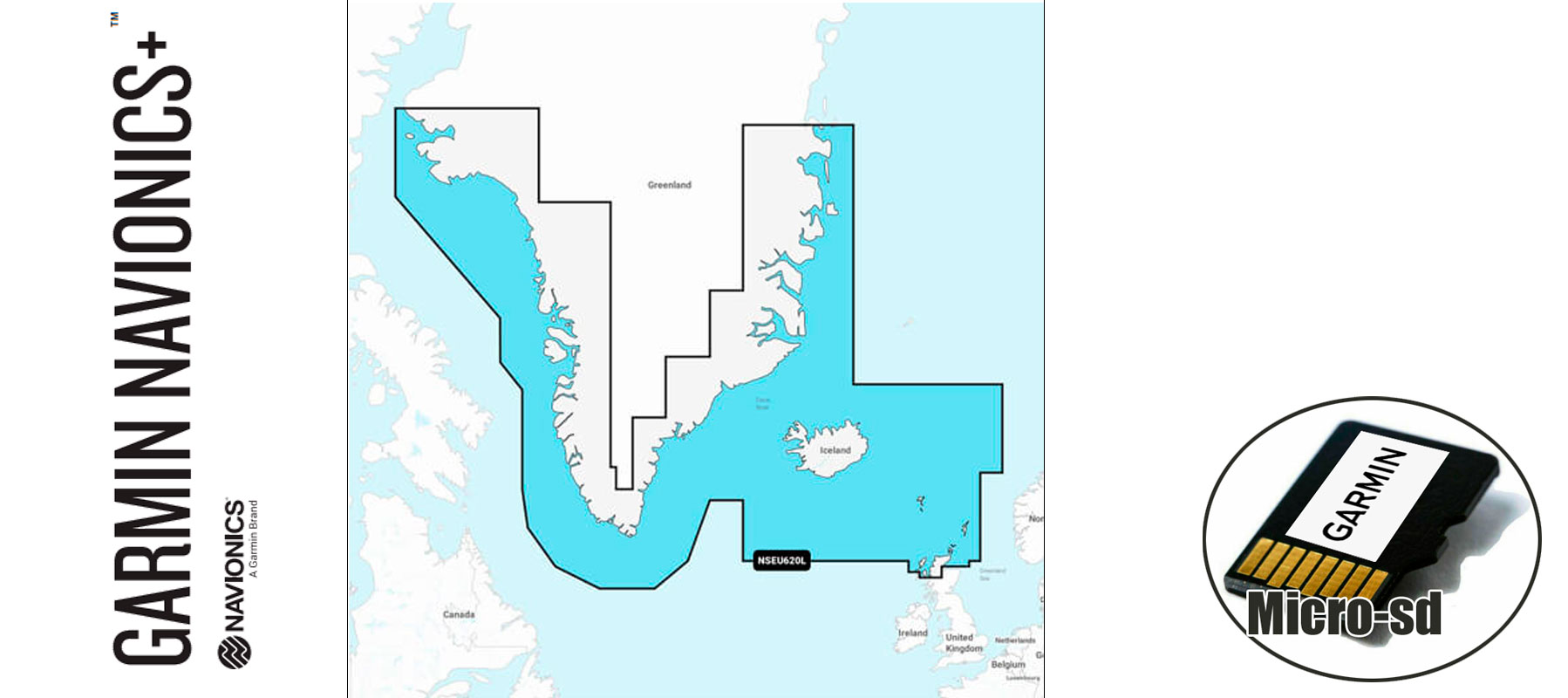 Garmin Navionics+ NSEU620L, Grnland og Island