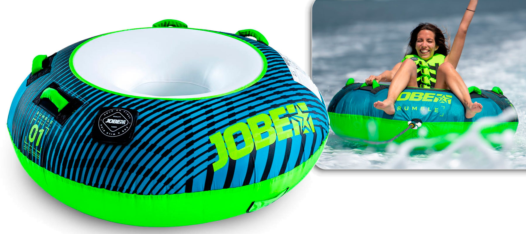 Jobe Rumble Towable tube 1 person bl/grn