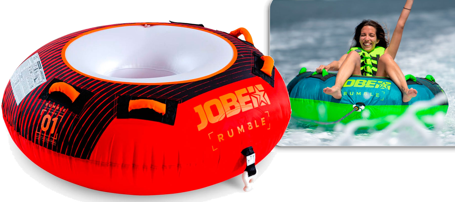 Jobe Rumble Towable tube 1 person rd/sort