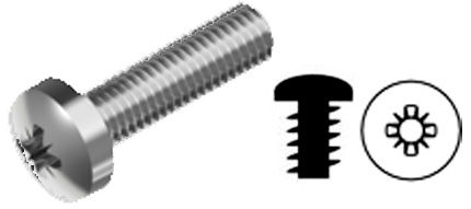 Maskinskrue 5 x 40 mm. 10 stk. Panhoved