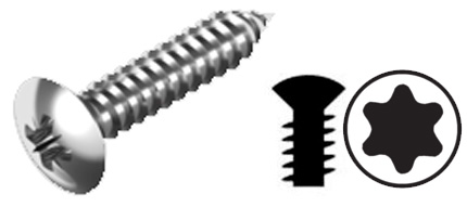 Selvskrende skrue 3,5 x 19 mm. 20 stk. Linsehoved