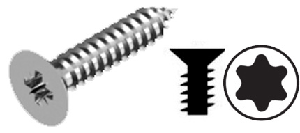 Selvskrende skrue 4,8 x 19 mm. 10 stk. Undersnk.